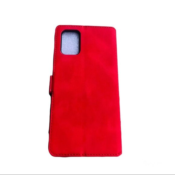 Samsung A71 LR Red Leather case flip kickstand ID holder wallet - Picture 6 of 7